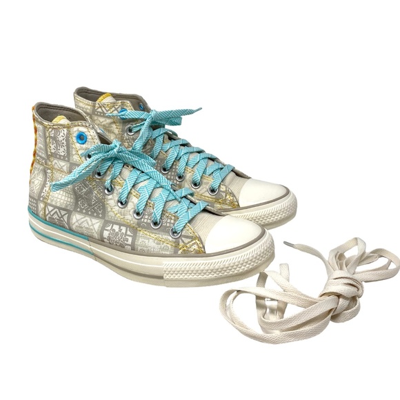 Converse Chuck Taylor All Star High Top Blue Beige Canvas Men’s Sneakers A03692C - Picture 5 of 8